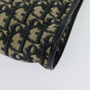 Christian Dior Trotter Canvas Shoulder Bag Navy Gold Auth 139847-13