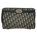 Christian Dior Trotter Canvas Shoulder Bag Navy Gold Auth 139847-2