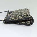 Christian Dior Trotter Canvas Shoulder Bag Navy Gold Auth 139847-4