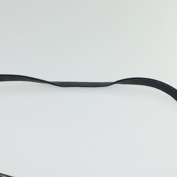 Christian Dior Trotter Canvas Shoulder Bag Navy Gold Auth 139847