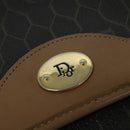 Christian Dior Honeycomb Canvas Chain Shoulder Bag PVC Black Gold Auth 139848-17