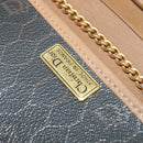 Christian Dior Honeycomb Canvas Chain Shoulder Bag PVC Black Gold Auth 139848-18