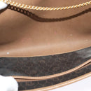 Christian Dior Honeycomb Canvas Chain Shoulder Bag PVC Black Gold Auth 139848-11