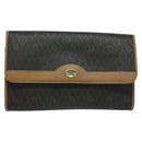 Christian Dior Honeycomb Canvas Chain Shoulder Bag PVC Black Gold Auth 139848-13