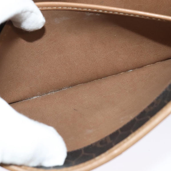 Christian Dior Honeycomb Canvas Chain Shoulder Bag PVC Black Gold Auth 139848