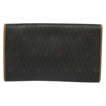 Christian Dior Honeycomb Canvas Chain Shoulder Bag PVC Black Gold Auth 139848 - 0