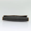 Christian Dior Honeycomb Canvas Chain Shoulder Bag PVC Black Gold Auth 139848-5