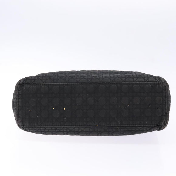 Christian Dior Canage Hand Bag Canvas Black Gold Auth 139849