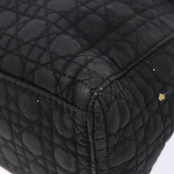 Christian Dior Canage Hand Bag Canvas Black Gold Auth 139849