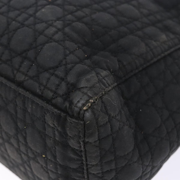 Christian Dior Canage Hand Bag Canvas Black Gold Auth 139849