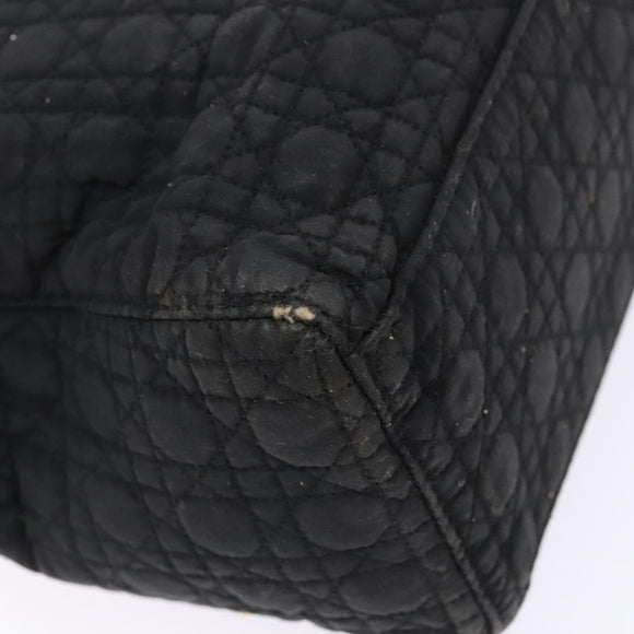 Christian Dior Canage Hand Bag Canvas Black Gold Auth 139849