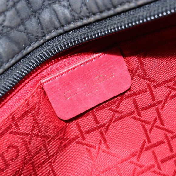 Christian Dior Canage Hand Bag Canvas Black Gold Auth 139849