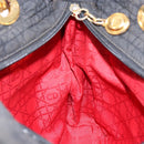 Christian Dior Canage Hand Bag Canvas Black Gold Auth 139849-20