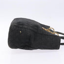 Christian Dior Canage Hand Bag Canvas Black Gold Auth 139849-3