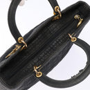 Christian Dior Canage Hand Bag Canvas Black Gold Auth 139849-6