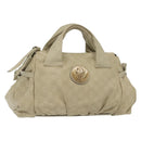 GUCCI GG Canvas Guccissima Hand Bag Leather Ivory Gold 197020 Auth 139852-1