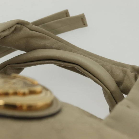 GUCCI GG Canvas Guccissima Hand Bag Leather Ivory Gold 197020 Auth 139852