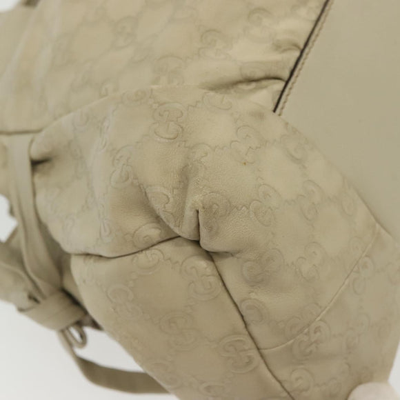 GUCCI GG Canvas Guccissima Hand Bag Leather Ivory Gold 197020 Auth 139852