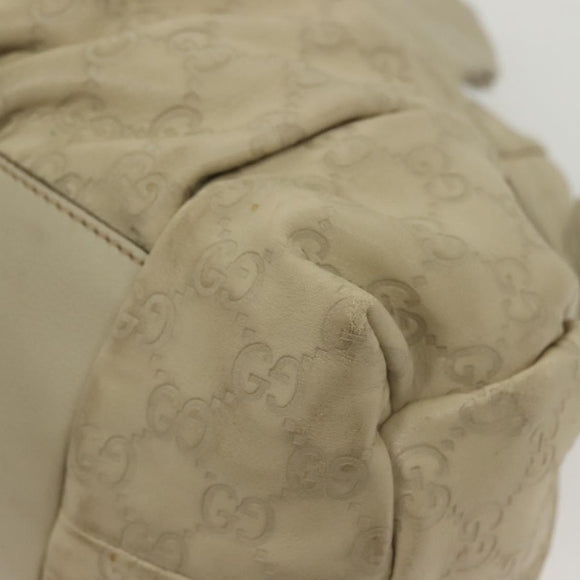 GUCCI GG Canvas Guccissima Hand Bag Leather Ivory Gold 197020 Auth 139852