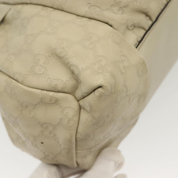 GUCCI GG Canvas Guccissima Hand Bag Leather Ivory Gold 197020 Auth 139852