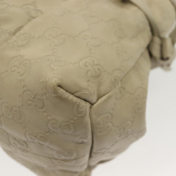 GUCCI GG Canvas Guccissima Hand Bag Leather Ivory Gold 197020 Auth 139852