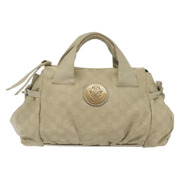 GUCCI GG Canvas Guccissima Hand Bag Leather Ivory Gold 197020 Auth 139852 - 0