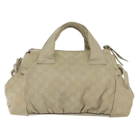 GUCCI GG Canvas Guccissima Hand Bag Leather Ivory Gold 197020 Auth 139852