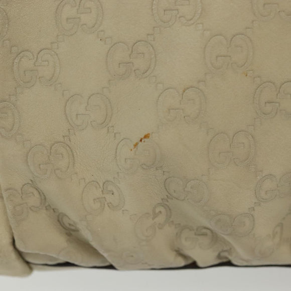 GUCCI GG Canvas Guccissima Hand Bag Leather Ivory Gold 197020 Auth 139852
