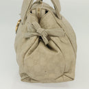 GUCCI GG Canvas Guccissima Hand Bag Leather Ivory Gold 197020 Auth 139852-5