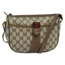 GUCCI GG Supreme Web Sherry Line Shoulder Bag PVC Beige 89 02 032 Auth 139856-1