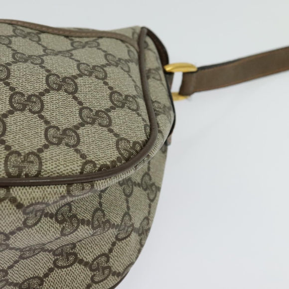 GUCCI GG Supreme Web Sherry Line Shoulder Bag PVC Beige 89 02 032 Auth 139856