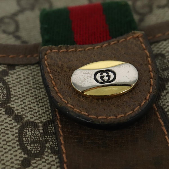 GUCCI GG Supreme Web Sherry Line Shoulder Bag PVC Beige 89 02 032 Auth 139856