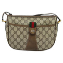 GUCCI GG Supreme Web Sherry Line Shoulder Bag PVC Beige 89 02 032 Auth 139856-13