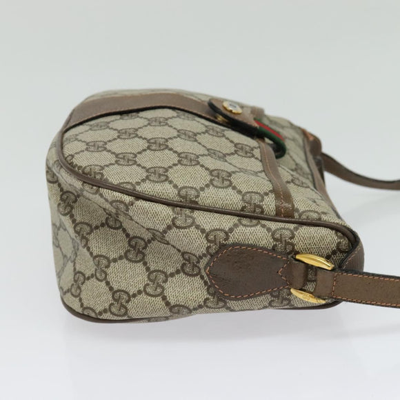 GUCCI GG Supreme Web Sherry Line Shoulder Bag PVC Beige 89 02 032 Auth 139856