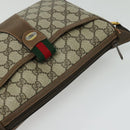 GUCCI GG Supreme Web Sherry Line Shoulder Bag PVC Beige 89 02 032 Auth 139856-6