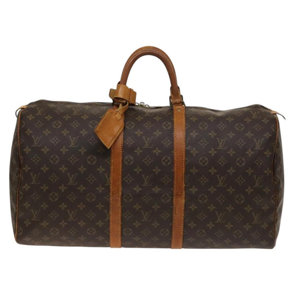 LOUIS VUITTON Monogram Keepall 55 Boston Bag M41424 LV Auth 139874