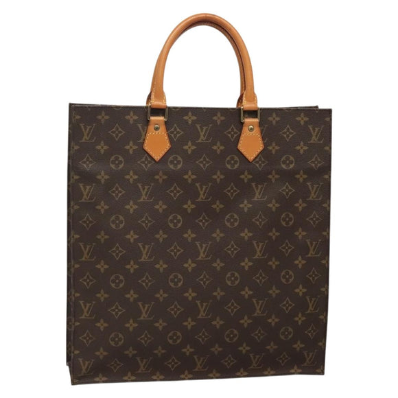 LOUIS VUITTON Monogram Sac Plat Hand Bag M51140 LV Auth 139896