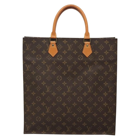 LOUIS VUITTON Monogram Sac Plat Hand Bag M51140 LV Auth 139896