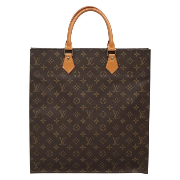 LOUIS VUITTON Monogram Sac Plat Hand Bag M51140 LV Auth 139896