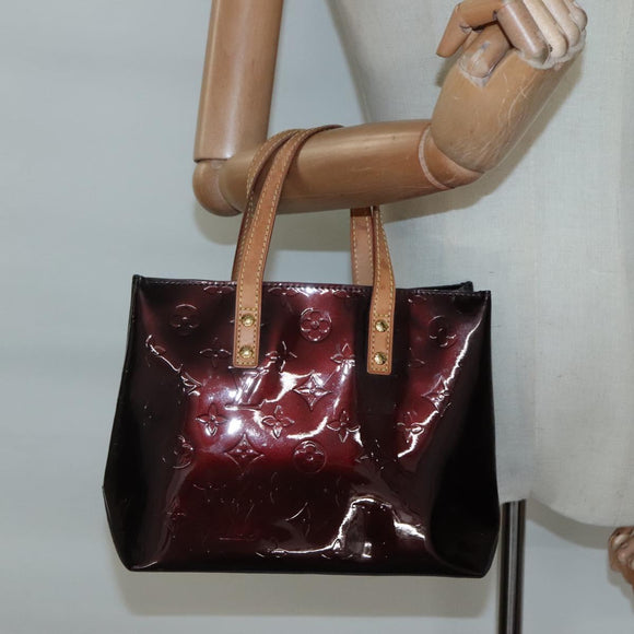 LOUIS VUITTON Monogram Vernis Reade PM Hand Bag Amarante M91993 LV Auth 139897