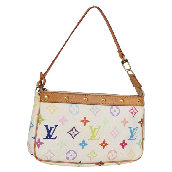 LOUIS VUITTON Monogram Multicolor Pochette Pouch White M92649 LV Auth 139900V