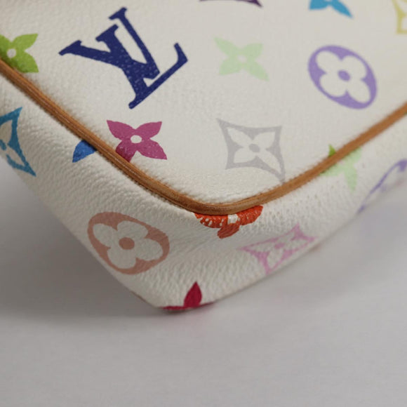 LOUIS VUITTON Monogram Multicolor Pochette Pouch White M92649 LV Auth 139900V
