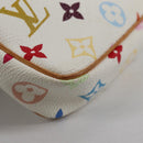 LOUIS VUITTON Monogram Multicolor Pochette Pouch White M92649 LV Auth 139900V-17
