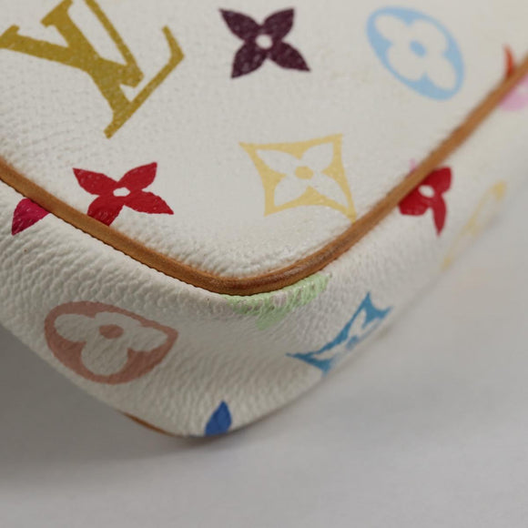 LOUIS VUITTON Monogram Multicolor Pochette Pouch White M92649 LV Auth 139900V