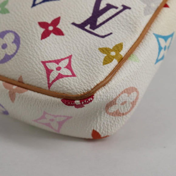 LOUIS VUITTON Monogram Multicolor Pochette Pouch White M92649 LV Auth 139900V