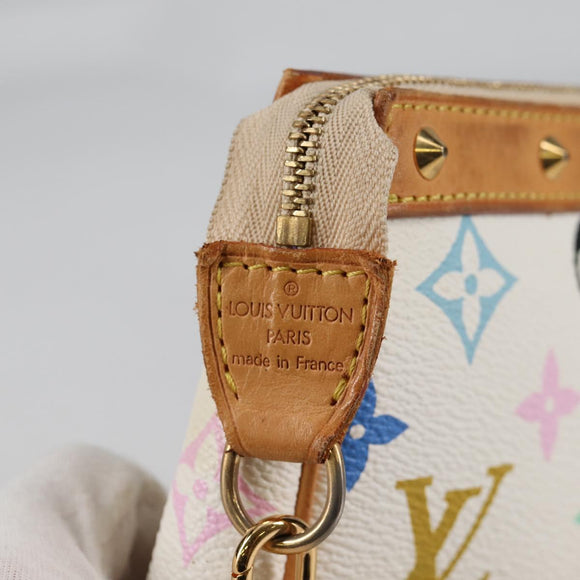 LOUIS VUITTON Monogram Multicolor Pochette Pouch White M92649 LV Auth 139900V