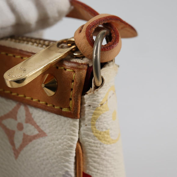 LOUIS VUITTON Monogram Multicolor Pochette Pouch White M92649 LV Auth 139900V