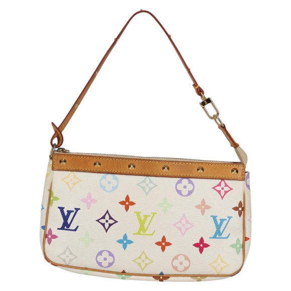 LOUIS VUITTON Monogram Multicolor Pochette Pouch White M92649 LV Auth 139900V