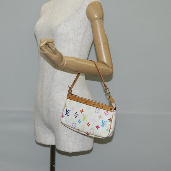 LOUIS VUITTON Monogram Multicolor Pochette Pouch White M92649 LV Auth 139900V