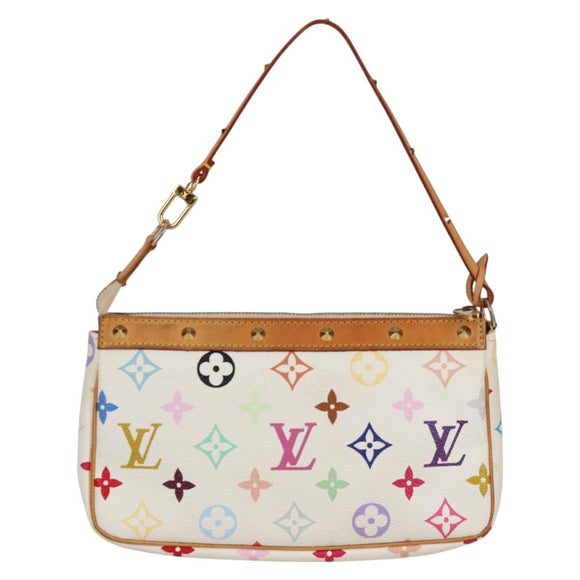 LOUIS VUITTON Monogram Multicolor Pochette Pouch White M92649 LV Auth 139900V